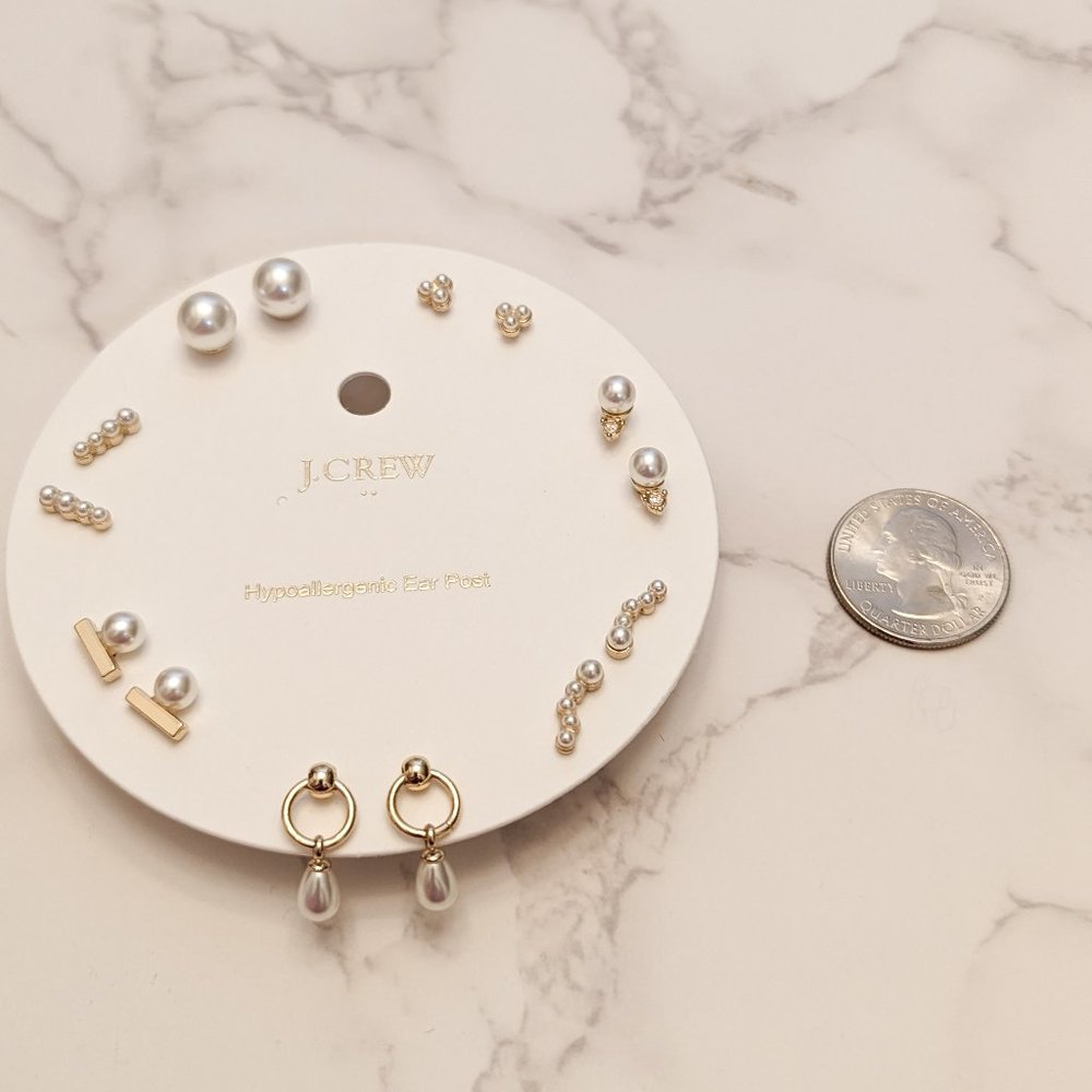 J.Crew Factory  Pearl Stud Earrings Set - Picture 4 of 4